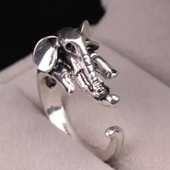 Jewelry - ELEPHANT RING Good Luck Ring Silver Wrap Ring
